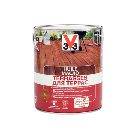 Масло для террас V33 Terrases Матовый Тик 2.5л